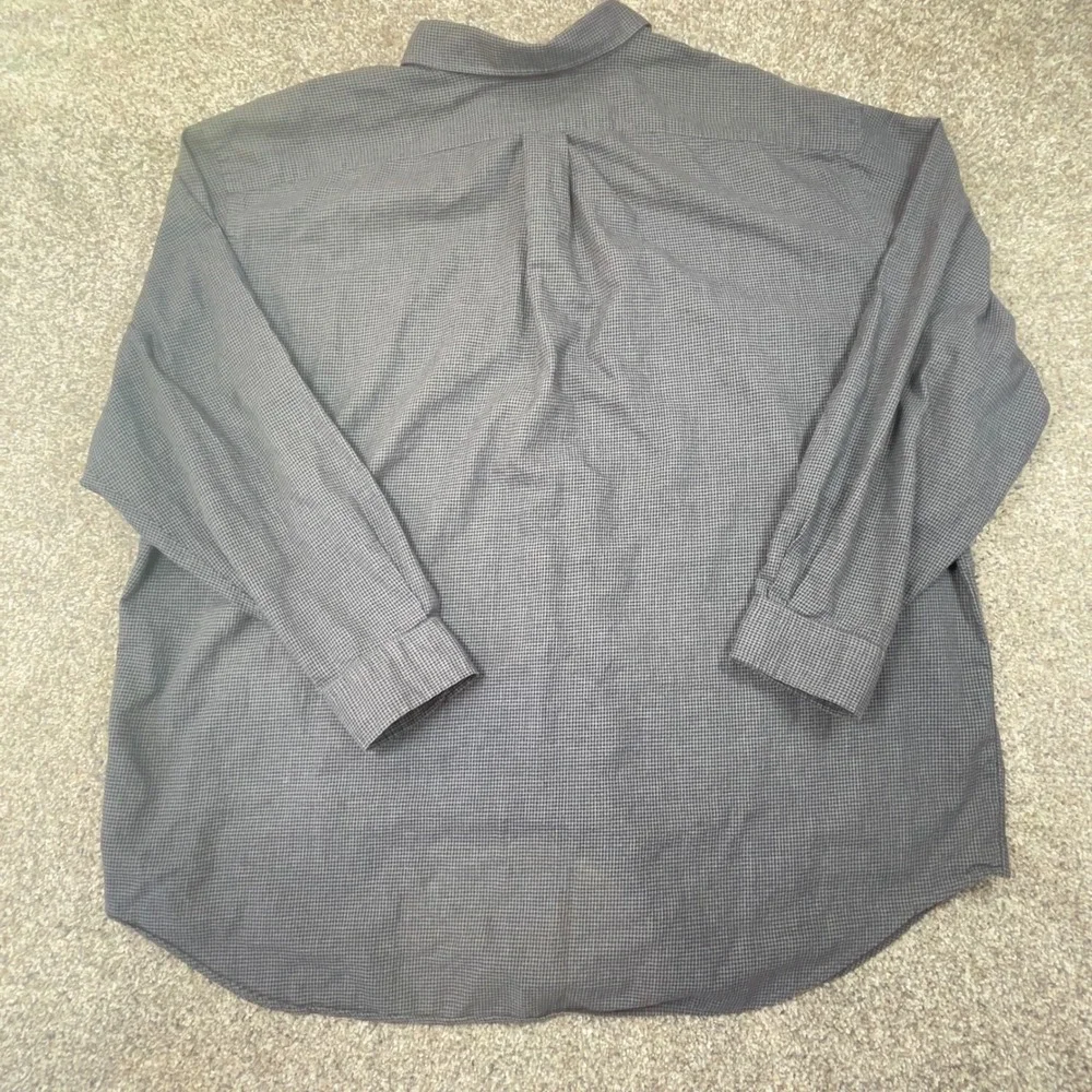 Ralph‎ Lauren Mens Button Up Shirt Gray Houndstooth Size 2XL Big Flawed/Bleach